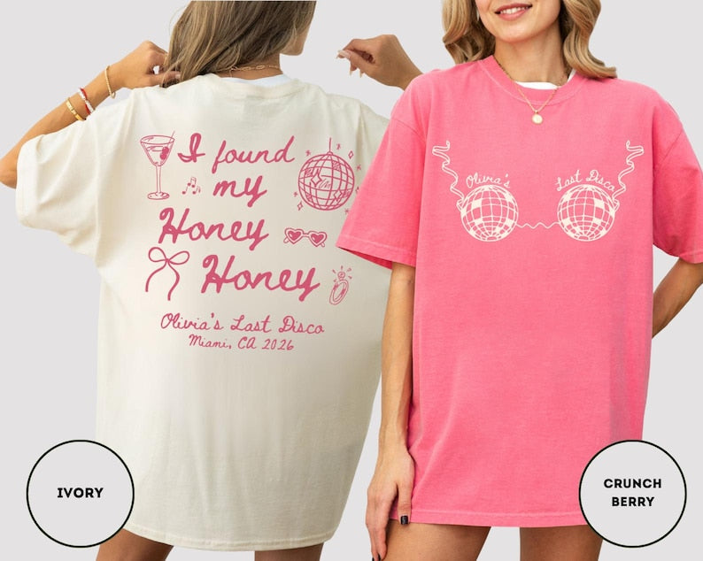 Disco Bachelorette Shirt Comfort Colors She Found Her Honey Honey Shirt Dancing Queens Bach Shirt Nightclub Hen Party Shirts