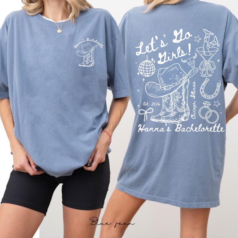 Let's Go Girls Western Bachelorette Shirt, Custom Cowgirl Bride Tee, Personalized Nashville Bach Shirts, Matching Country Bridal Squad Gift