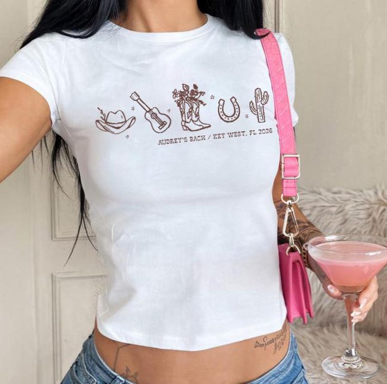 Custom Western Bachelorette Baby Tee,Cowgirl Bride Baby Tee,Bride Gift,Nashville Bridal Party Bachelorette Tee,Bride Y2K Tee,Country Bridal