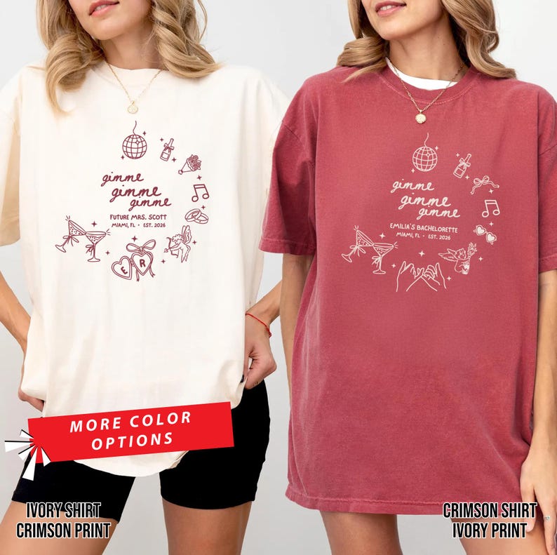 Gimme Bachelorette Shirt, Funny Disco Theme Bride Custom Shirt, Matching Bridesmaid Party Shirts