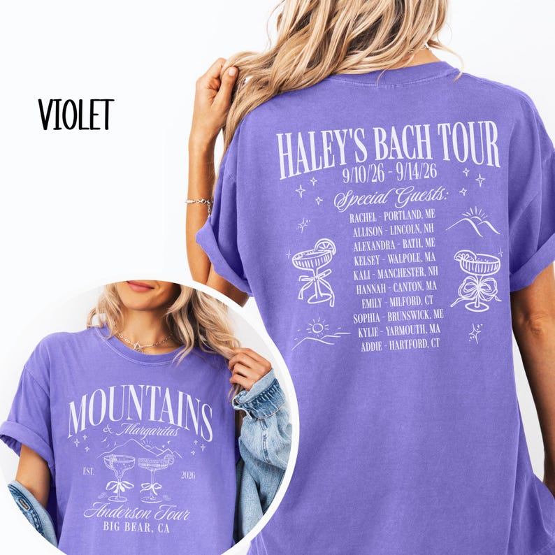 Margarita Bachelorette Tour Shirt Comfort Color Custom Mountain Bachelorette Shirt Camp Bach Tour Tee Bridal Party Gifted Bridesmaid Shirt