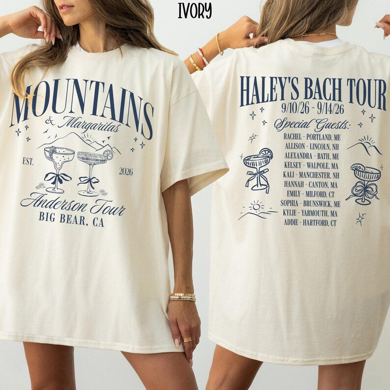 Margarita Bachelorette Tour Shirt Comfort Color Custom Mountain Bachelorette Shirt Camp Bach Tour Tee Bridal Party Gifted Bridesmaid Shirt
