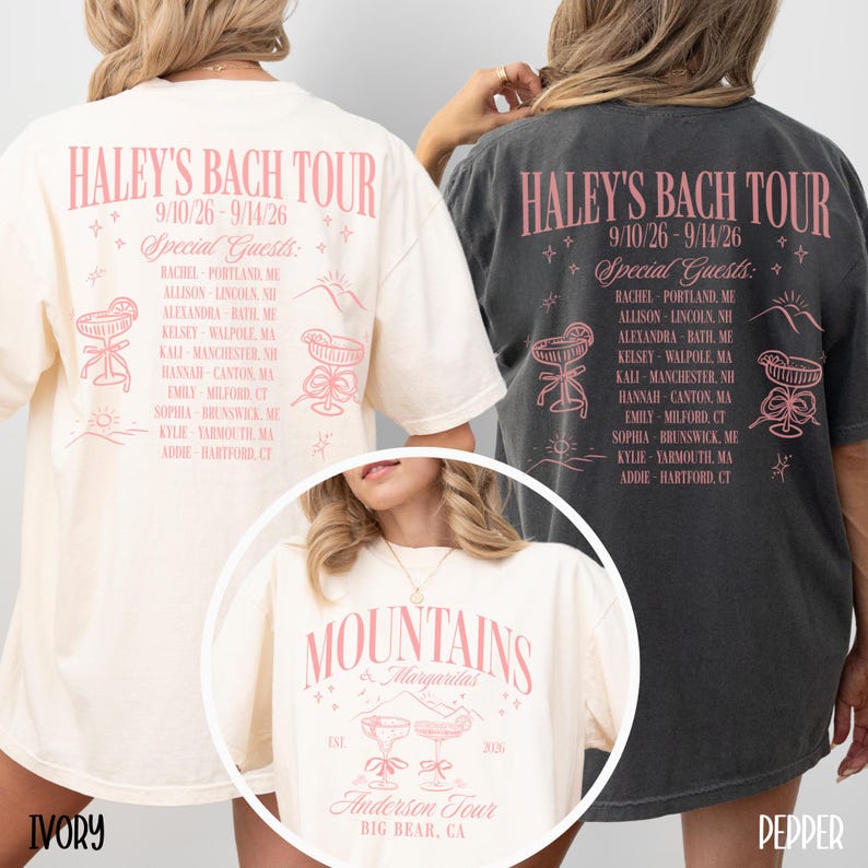 Margarita Bachelorette Tour Shirt Comfort Color Custom Mountain Bachelorette Shirt Camp Bach Tour Tee Bridal Party Gifted Bridesmaid Shirt