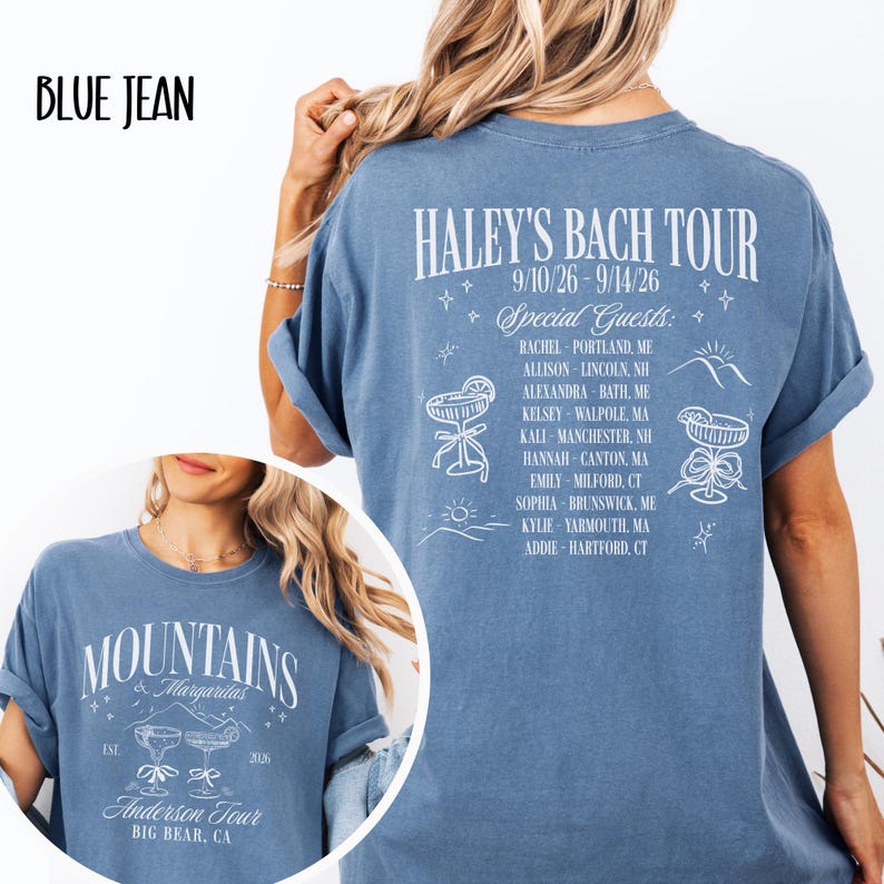 Margarita Bachelorette Tour Shirt Comfort Color Custom Mountain Bachelorette Shirt Camp Bach Tour Tee Bridal Party Gifted Bridesmaid Shirt