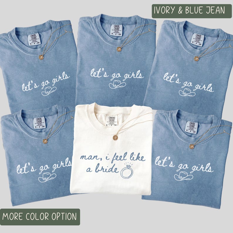 Western Bachelorette Shirts, Let's Go Girls Comfort Colors®, Cowgirl Bride Tee, Nashville Bach Party Tops, Country Bridal Squad Gift