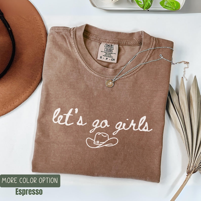 Western Bachelorette Shirts, Let's Go Girls Comfort Colors®, Cowgirl Bride Tee, Nashville Bach Party Tops, Country Bridal Squad Gift