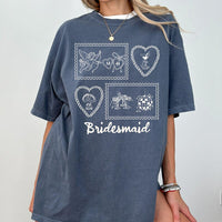 Custom Bachelorette Party Shirt, Retro Stamp Bride Bridesmaid T-shirt, Comfort Colors Bridal Party Tee, Coquette Disco Cherub Wedding Shirt