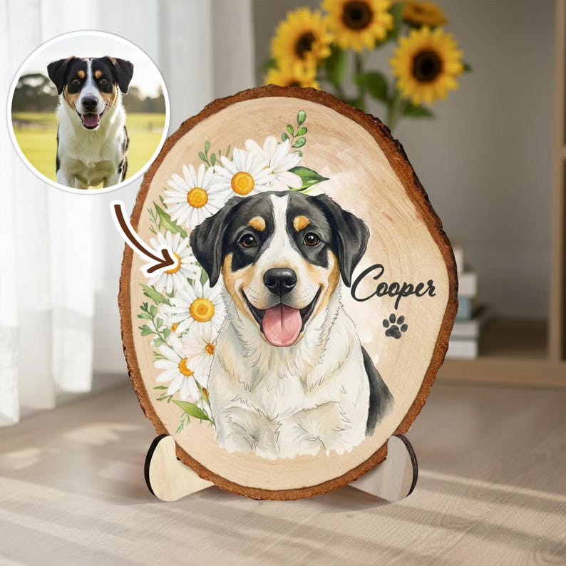 Custom Pet Portrait Wall Art, Pet Memorial Gift, Custom Guinea Pig Portrait Wooden Hanging, Pet Loss Sympathy Gift, Hamster Memorial Gift
