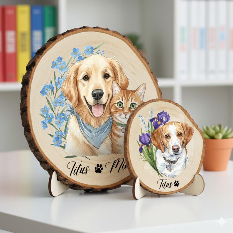 Custom Pet Portrait Wall Art, Pet Memorial Gift, Custom Guinea Pig Portrait Wooden Hanging, Pet Loss Sympathy Gift, Hamster Memorial Gift