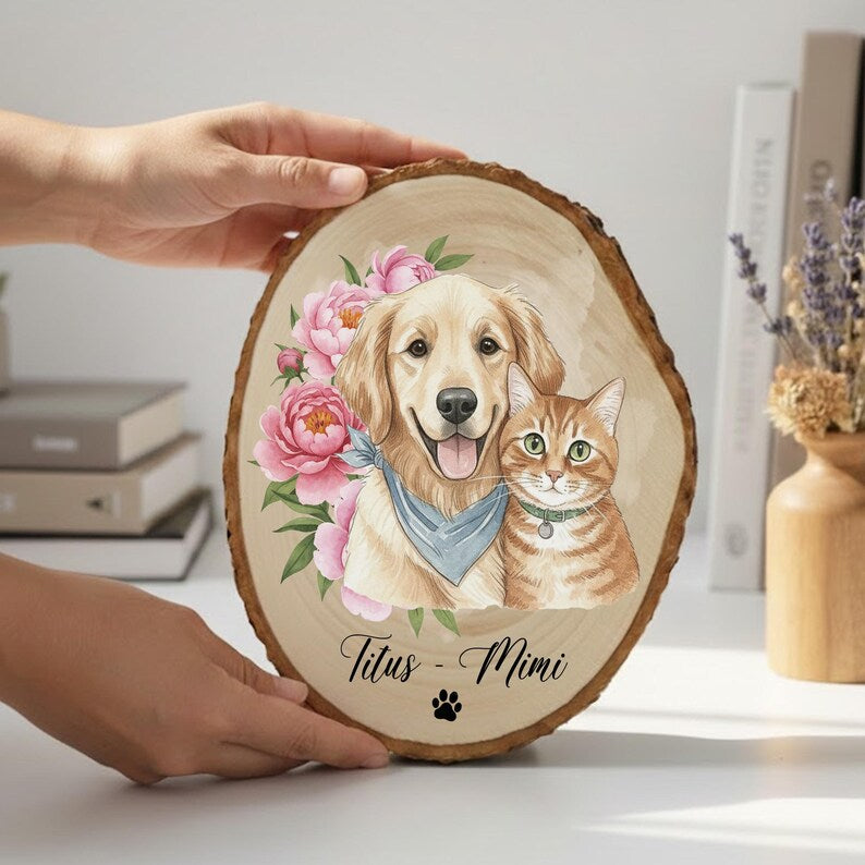Custom Pet Portrait Wall Art, Pet Memorial Gift, Custom Guinea Pig Portrait Wooden Hanging, Pet Loss Sympathy Gift, Hamster Memorial Gift