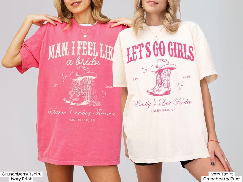 Let's Go Girls Custom Western Bachelorette Shirt, Last Rodeo Bachelorette Party TShirt Nashville Bach Trip Country Cowgirl Bride Bridesmaid