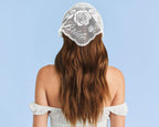 xo, Fetti Bride Lace Headscarf - White Embroidered Head Scarf Bachelorette Party Bridal Shower Engagement Gift Hair Accessories Bride To Be
