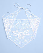 xo, Fetti Bride Lace Headscarf - White Embroidered Head Scarf Bachelorette Party Bridal Shower Engagement Gift Hair Accessories Bride To Be
