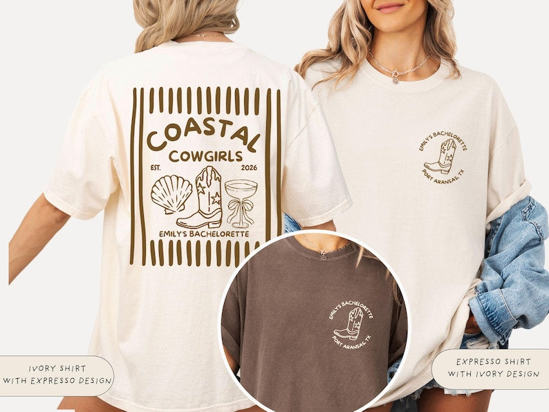 Coastal Cowgirl Bachelorette Shirt, Beach Bach Party, Western Theme