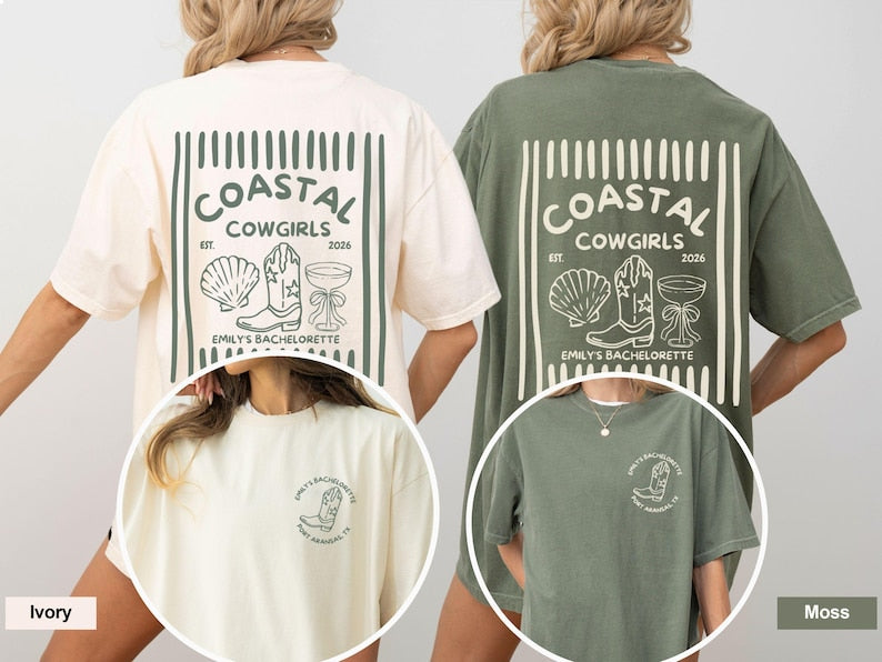 Coastal Cowgirl Bachelorette Shirt, Beach Bach Party, Western Theme