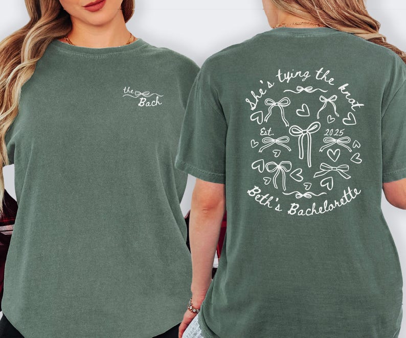Pink Bow Bachelorette T-Shirt: Bridal Party Comfort Colors Tee