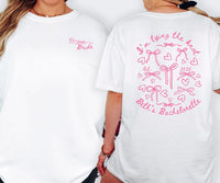 Pink Bow Bachelorette T-Shirt: Bridal Party Comfort Colors Tee