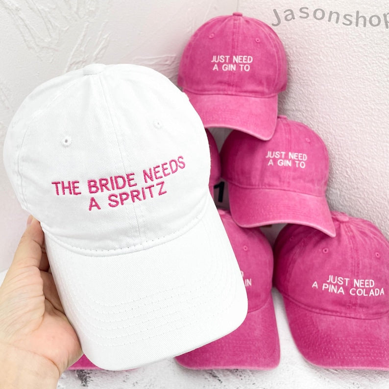 Personalized Embroidered Bride Squad Baseball Cap | Custom Bachelorette Party Hat | Bridal Shower Gift