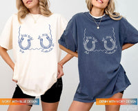 Wild Wild Wife Custom Cowgirl Bachelorette Shirts, One Lucky Bride Bach Merch, Personalized Nashville Texas Austin Bridal Party T-Shirts