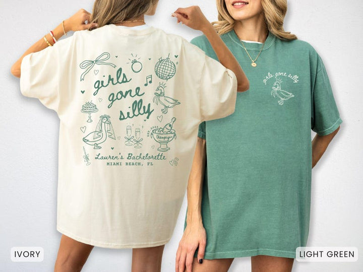 Girls Gone Silly Bachelorette Party Shirt Funny Goose Bride Tshirt Comfort Colors Bridal Party Gifts Custom Bachelorette Bridesmaid Proposal