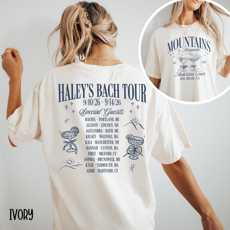 Margarita Bachelorette Tour Shirt Comfort Color Custom Mountain Bachelorette Shirt Camp Bach Tour Tee Bridal Party Gifted Bridesmaid Shirt