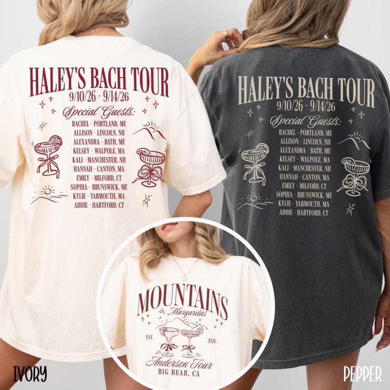 Margarita Bachelorette Tour Shirt Comfort Color Custom Mountain Bachelorette Shirt Camp Bach Tour Tee Bridal Party Gifted Bridesmaid Shirt