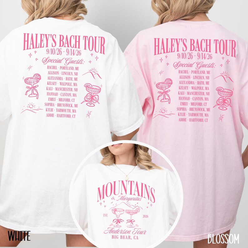 Margarita Bachelorette Tour Shirt Comfort Color Custom Mountain Bachelorette Shirt Camp Bach Tour Tee Bridal Party Gifted Bridesmaid Shirt