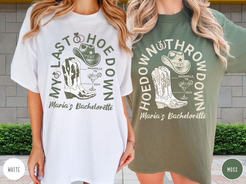 Western Bachelorette Party Shirt Cowgirl Disco Bridesmaids Gift Custom Matching T-shirt Bride's Last Hoedown Country Wedding Coastal Cowgirl