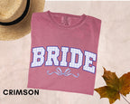 Bride Shirt with Light Blue Checkered Design, Wedding Gift for Her,Engagement Gift For Anniversary, Mrs. Bride Shirt, Coquette Bow Bride Tee