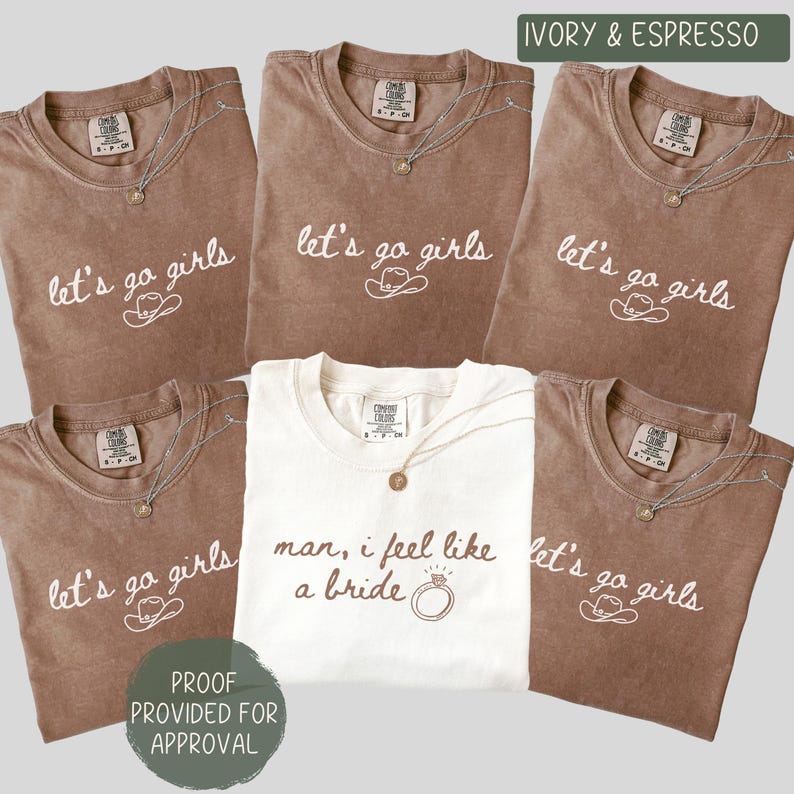 Western Bachelorette Shirts, Let's Go Girls Comfort Colors®, Cowgirl Bride Tee, Nashville Bach Party Tops, Country Bridal Squad Gift