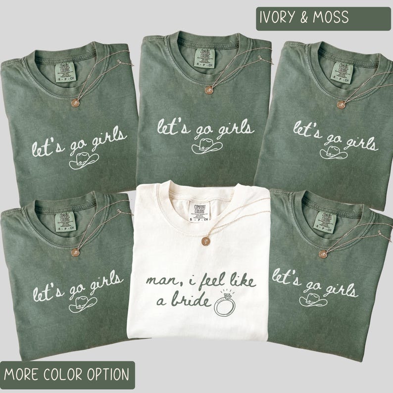 Western Bachelorette Shirts, Let's Go Girls Comfort Colors®, Cowgirl Bride Tee, Nashville Bach Party Tops, Country Bridal Squad Gift