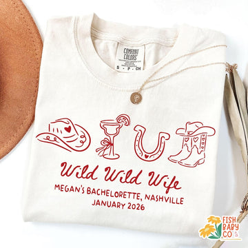 Wild Wild Wife Cowgirl Bachelorette Shirts, Custom Nashville Bachelorette Party Shirts, Rodeo Bridal Party Shirt, Bridesmaid Gifts