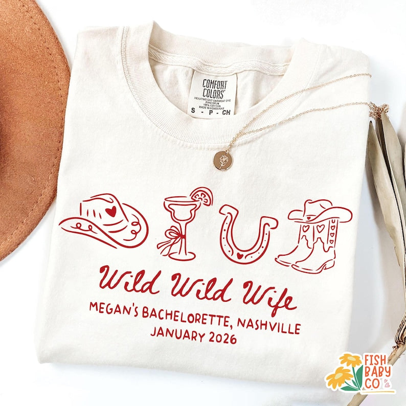 Wild Wild Wife Cowgirl Bachelorette Shirts, Custom Nashville Bachelorette Party Shirts, Rodeo Bridal Party Shirt, Bridesmaid Gifts