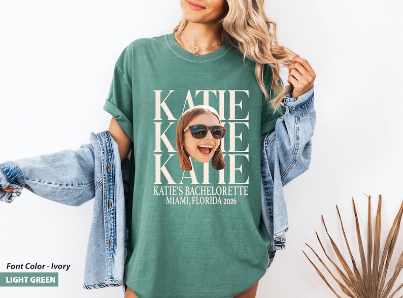 Custom Face Bachelorette Party Comfort Colors Shirt, Photo Party Tees, Comfort Colors Tees