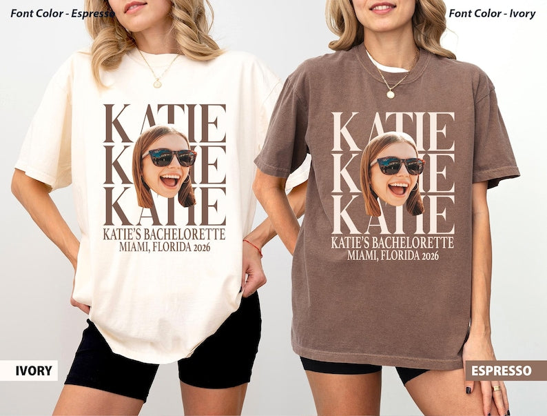 Custom Face Bachelorette Party Comfort Colors Shirt, Photo Party Tees, Comfort Colors Tees