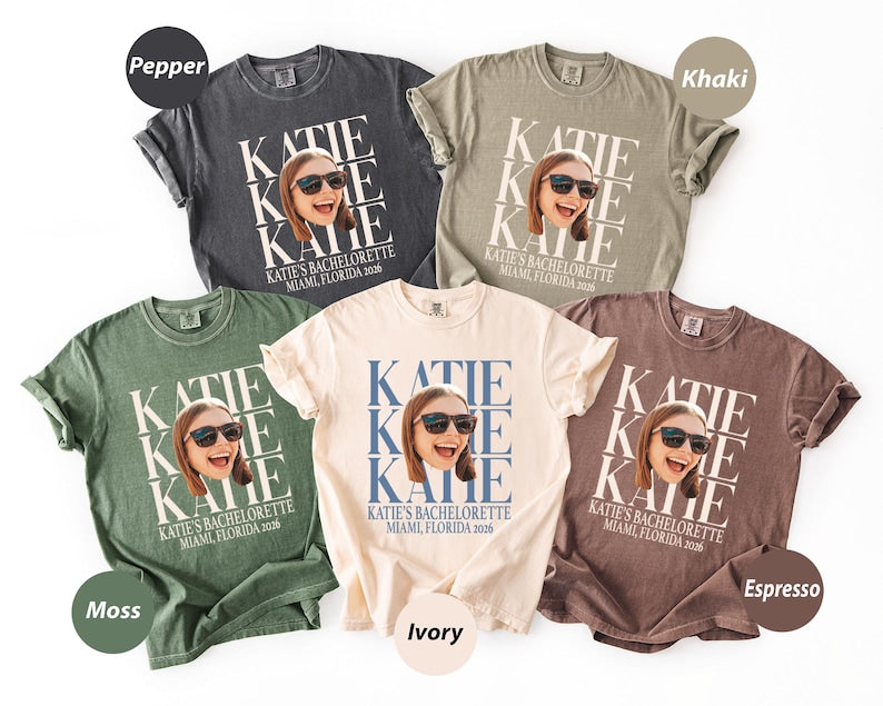 Custom Face Bachelorette Party Comfort Colors Shirt, Photo Party Tees, Comfort Colors Tees