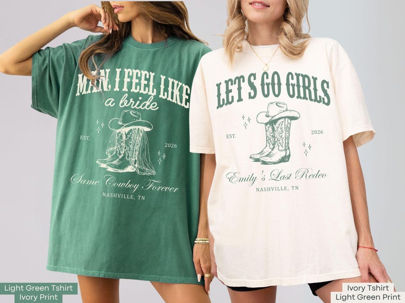 Let's Go Girls Custom Western Bachelorette Shirt, Last Rodeo Bachelorette Party TShirt Nashville Bach Trip Country Cowgirl Bride Bridesmaid