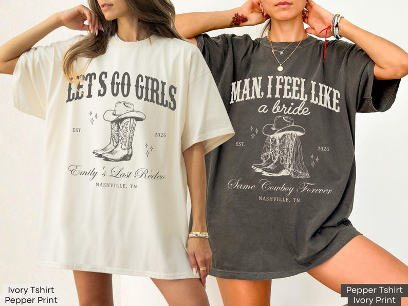 Let's Go Girls Custom Western Bachelorette Shirt, Last Rodeo Bachelorette Party TShirt Nashville Bach Trip Country Cowgirl Bride Bridesmaid