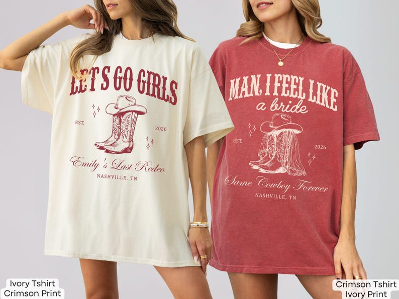 Let's Go Girls Custom Western Bachelorette Shirt, Last Rodeo Bachelorette Party TShirt Nashville Bach Trip Country Cowgirl Bride Bridesmaid