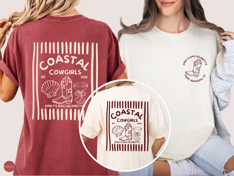Coastal Cowgirl Bachelorette Shirt, Beach Bach Party, Western Theme