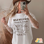 Wild Wild Wife Bachelorette Shirt, Coastal Cowgirl Bridal Party Tee, Nashville Bachelorette T-shirt