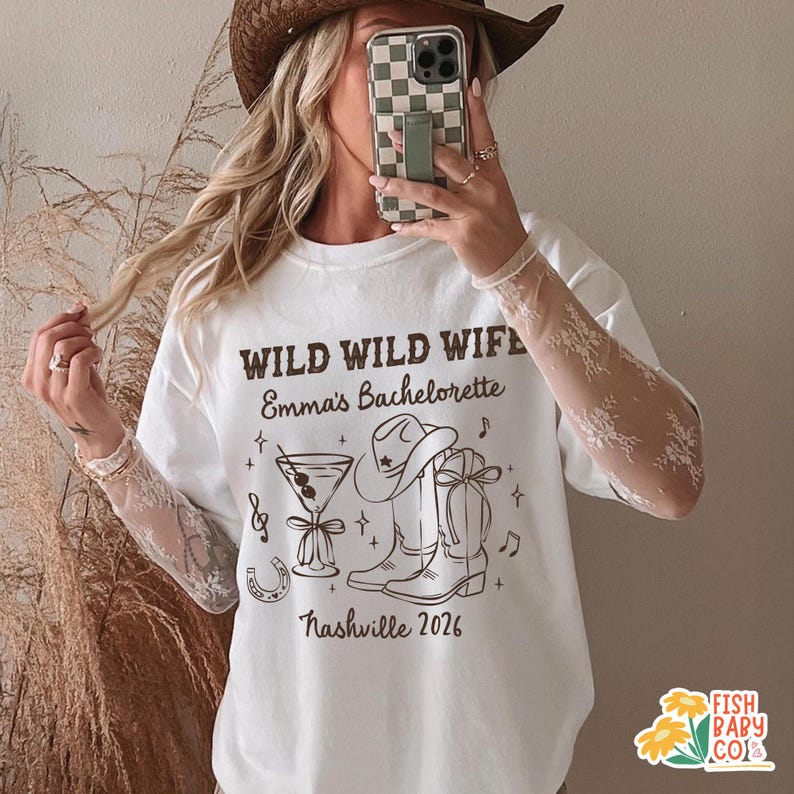 Wild Wild Wife Bachelorette Shirt, Coastal Cowgirl Bridal Party Tee, Nashville Bachelorette T-shirt