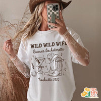 Wild Wild Wife Bachelorette Shirt, Coastal Cowgirl Bridal Party Tee, Nashville Bachelorette T-shirt