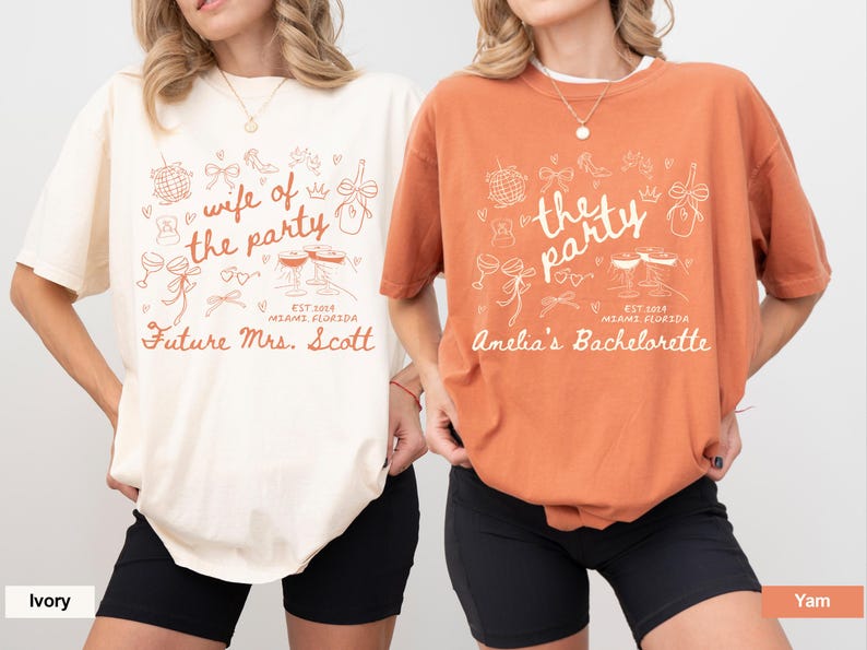 Bachelorette Party Shirt, Wife Of The Party Tee, Personalized Future Mrs Shirt, Comfort Colors, Brides Squad Gift, Custom Bride Shirt