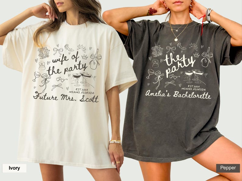 Bachelorette Party Shirt, Wife Of The Party Tee, Personalized Future Mrs Shirt, Comfort Colors, Brides Squad Gift, Custom Bride Shirt
