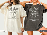 Comfort Colors Bachelorette Party T-Shirts: The Bach Club, Bridesmaids Gifts