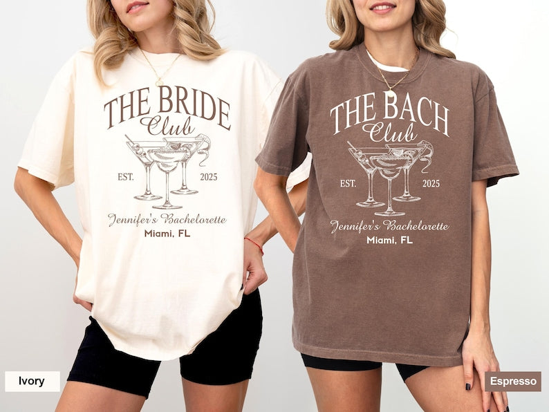 Comfort Colors Bachelorette Party T-Shirts: The Bach Club, Bridesmaids Gifts