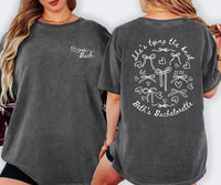 Pink Bow Bachelorette T-Shirt: Bridal Party Comfort Colors Tee