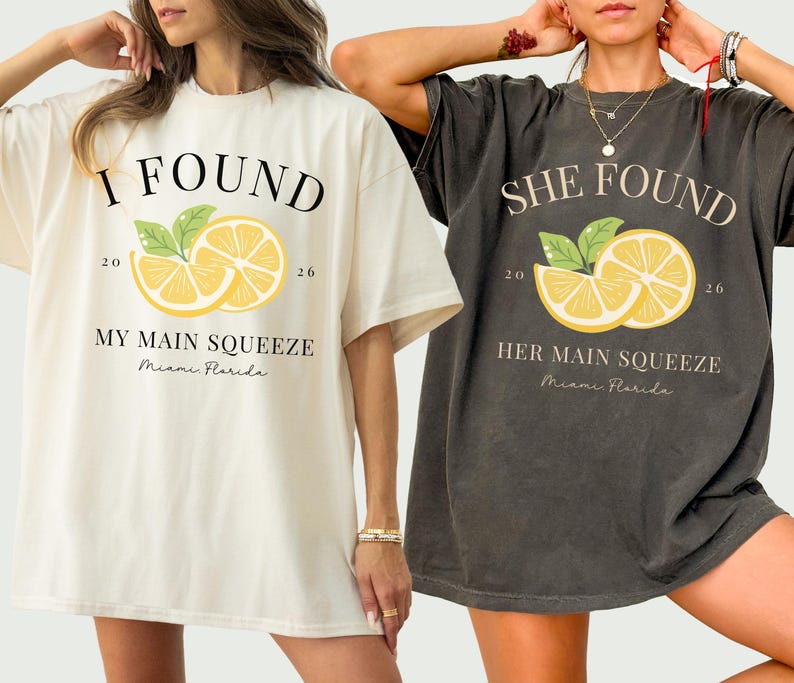 Bachelorette Party Shirts, Custom Bachelorette Shirts, She Found Her Main Squeeze, Lemon Bridal Party, Personalized Luxury Bachelorette