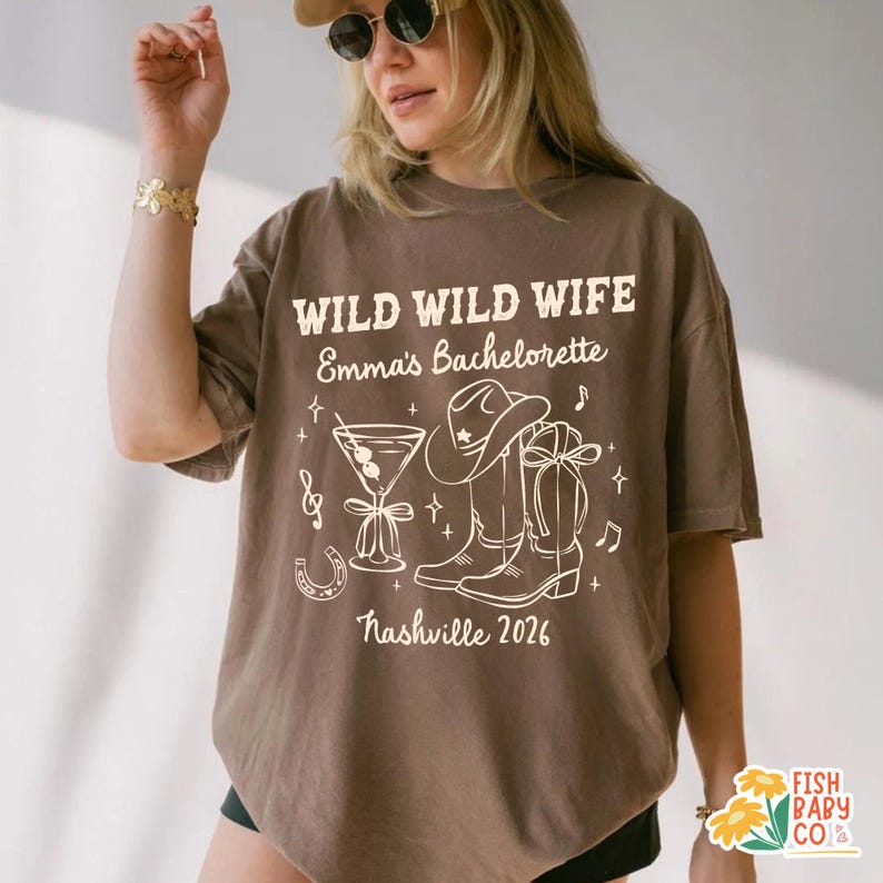 Wild Wild Wife Bachelorette Shirt, Coastal Cowgirl Bridal Party Tee, Nashville Bachelorette T-shirt